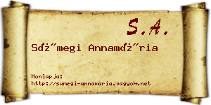Sümegi Annamária névjegykártya