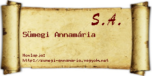 Sümegi Annamária névjegykártya